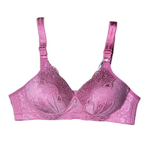 Floral Lace Push-Up Bra – Underwire, No Padding