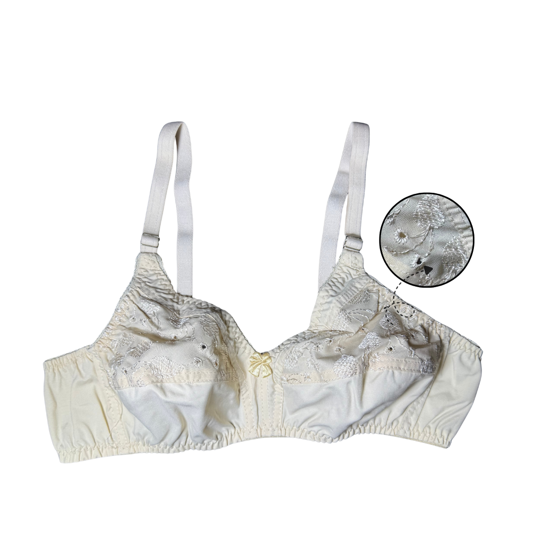 Cotton Cross Bra – Non-Padded, Non-Wired, Embroidered
