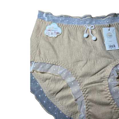 High-Waist Cotton Panty with Polka Dots & Bow
