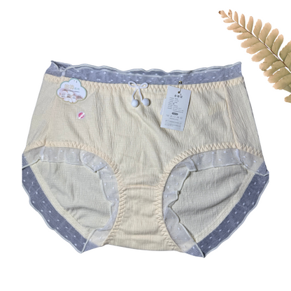 High-Waist Cotton Panty with Polka Dots & Bow