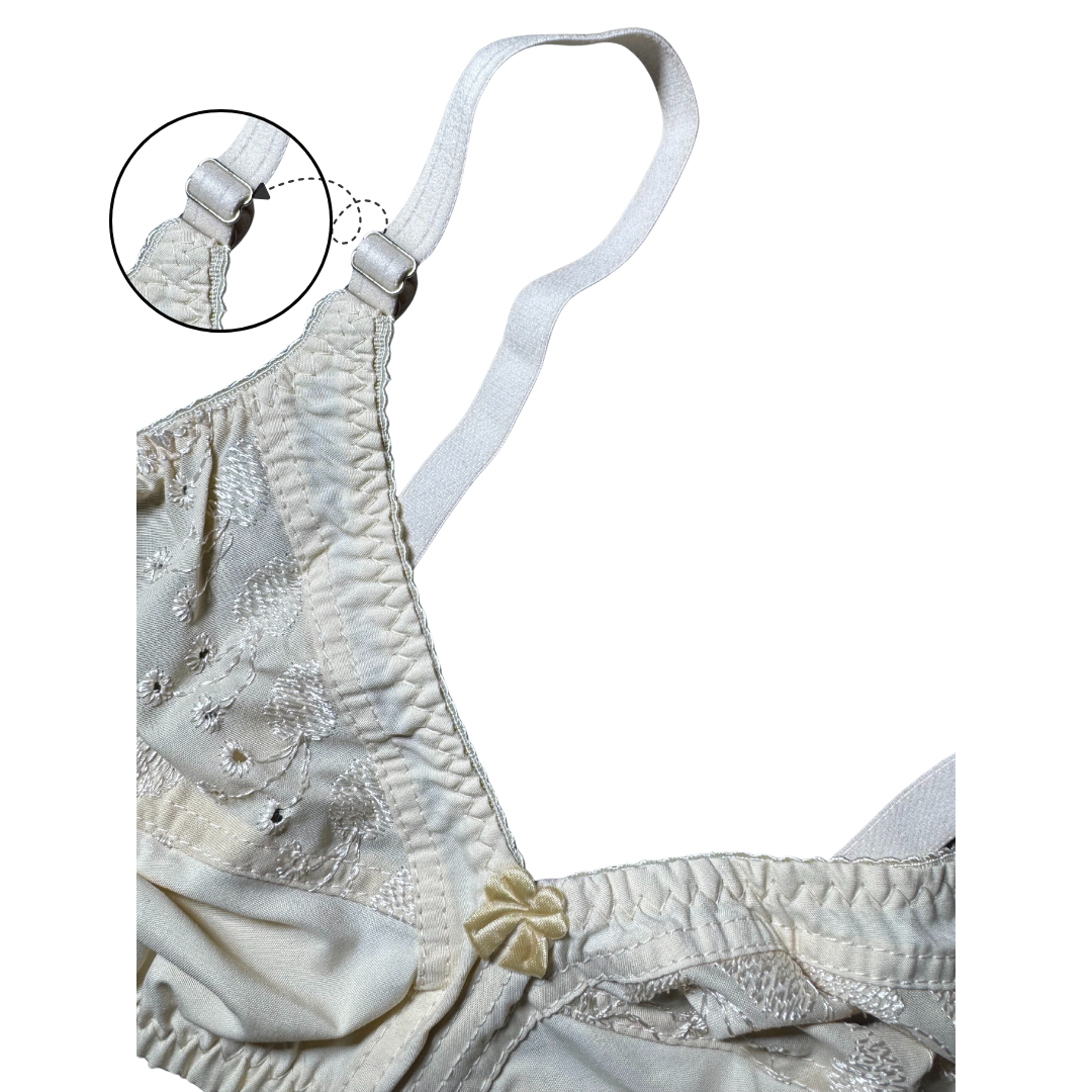 Cotton Cross Bra – Non-Padded, Non-Wired, Embroidered