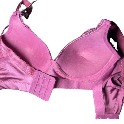 Floral Lace Push-Up Bra – Underwire, No Padding