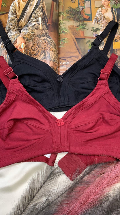 Soft Cotton Stuff Solid Colour Daily Wear Bra